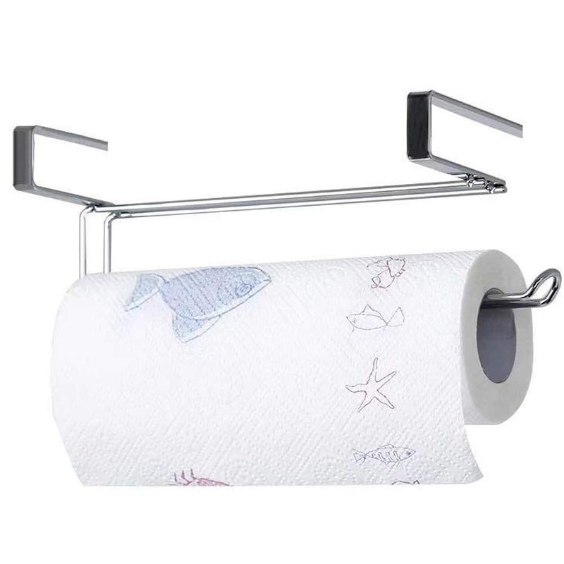 SYIDINZN Paper Towel Hanger Holder Stainless Steel Kitchen Roll Paper Towel Holder Tissue Hanger Organizer Rack for Kitchen Under Cabinet Over Door (Paper Towel Holder) - Image 1